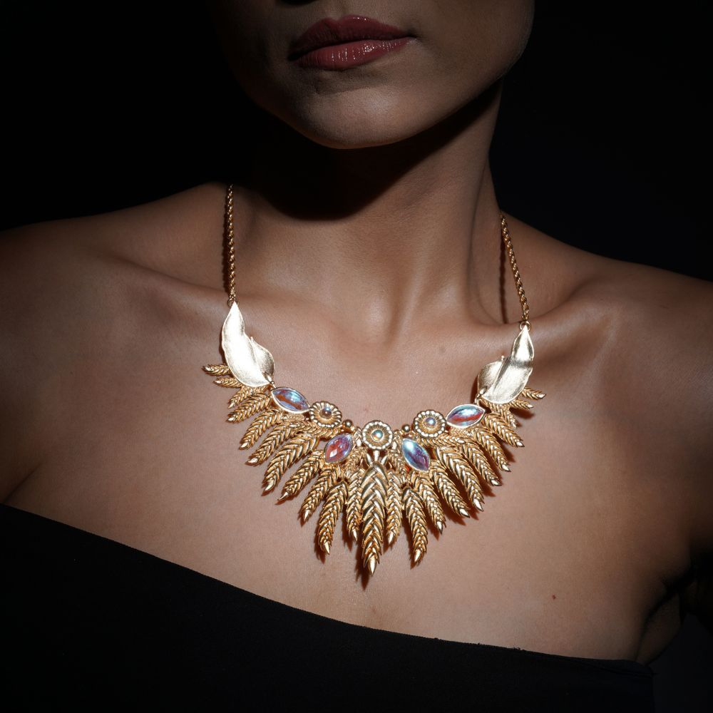 Barley gold plated necklace for women