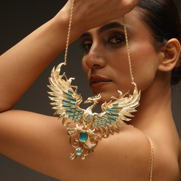 Cyan Phoenix Necklace - Image 4