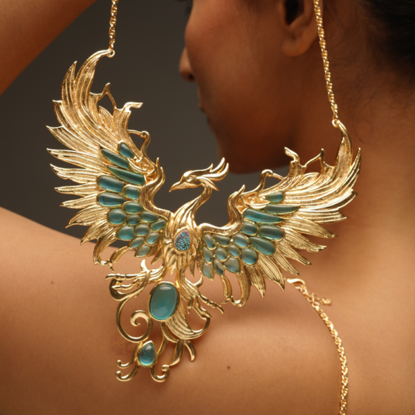 Cyan Phoenix Necklace - Image 3